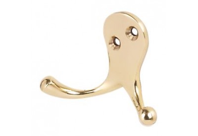 Securit Double Robe Hook (Brass) x 2